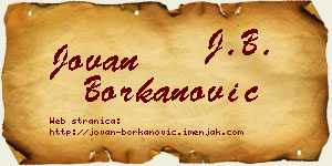 Jovan Borkanović vizit kartica